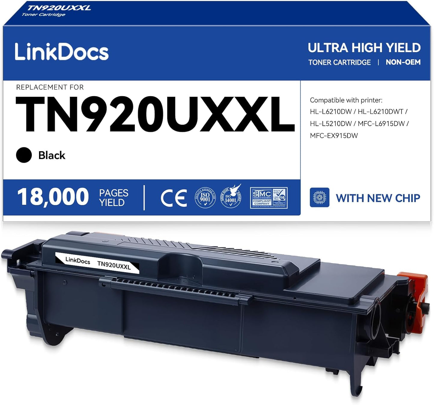 LinkDocs TN920UXXL Ultra High Yield Black Toner Cartridge - Replacement for Brother HL-L6210DW HL-L6415DW MFC-L6915DW Printers