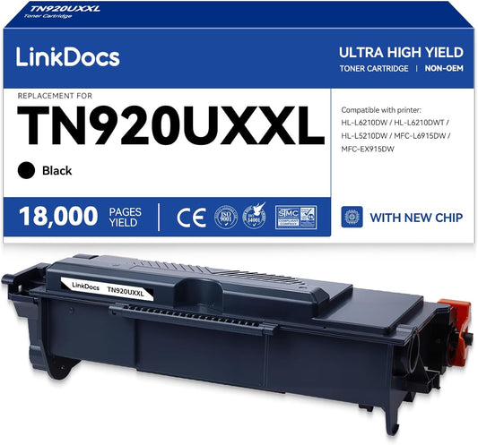 LinkDocs TN920UXXL Ultra High Yield Black Toner Cartridge - Replacement for Brother HL-L6210DW HL-L6415DW MFC-L6915DW Printers