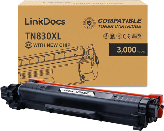 LinkDocs TN830XL High Yield Black Toner Cartridge Pack for Brother Laser Printers