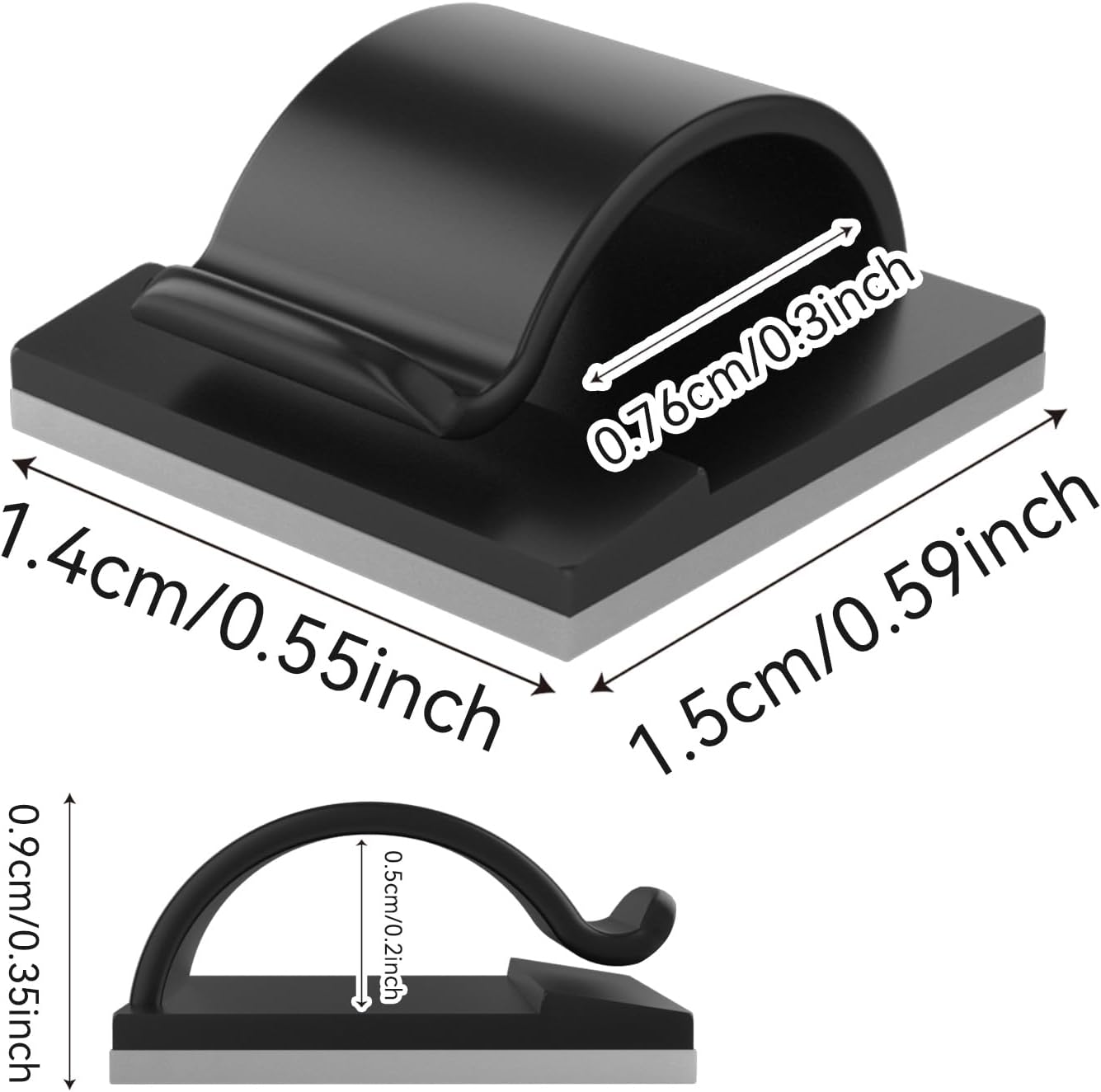 LinkDocs 30 Pieces Adhesive Cable Clips for Wire Management