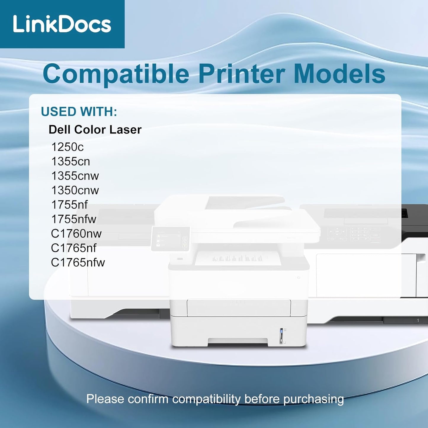 Compatible Dell 1250 Toner Cartridge Replacement for (KCMY, 4-Pack)