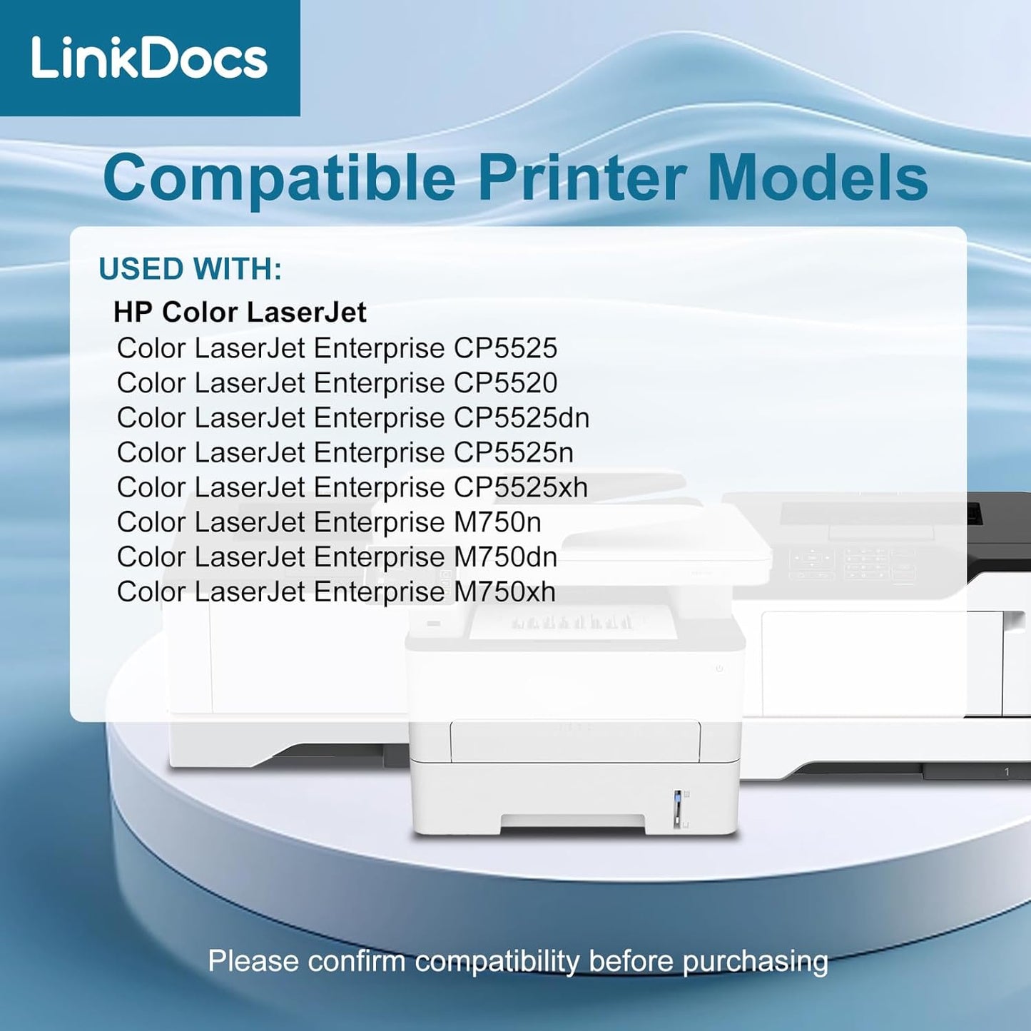 LinkDocs Remanufactured 650A Toner Cartridges 4 Pack for HP CP5525 Series