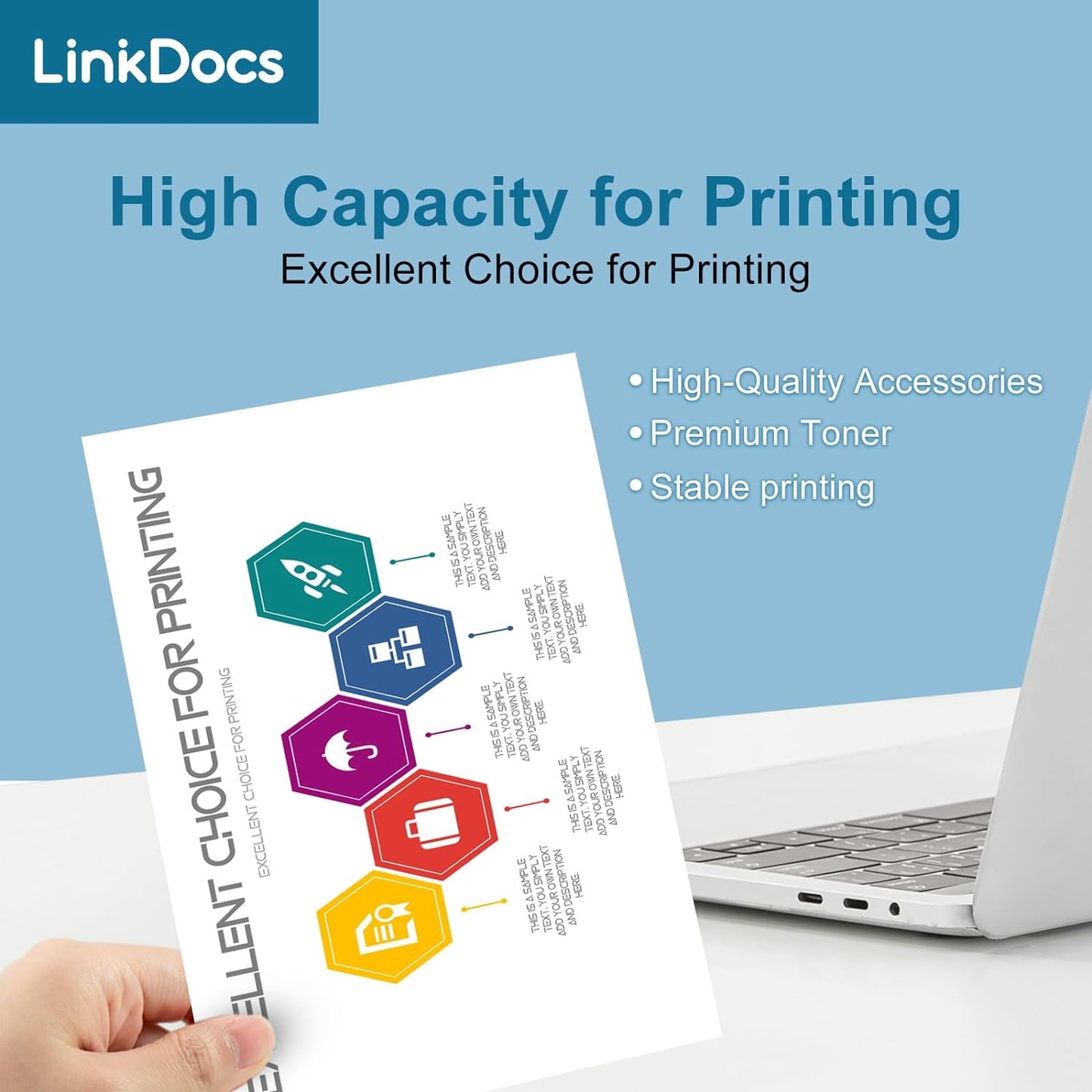 LinkDocs Phaser 6500 WorkCentre 6505 High Capacity Toner Cartridges 4-Pack (BK/C/M/Y)