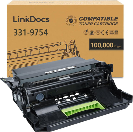 LinkDocs B5460 331-9754 9PN5P High Yield Remanufactured Imaging Drum Unit Replacement for Dell Laser Printers, Black, High-Quality Printing.