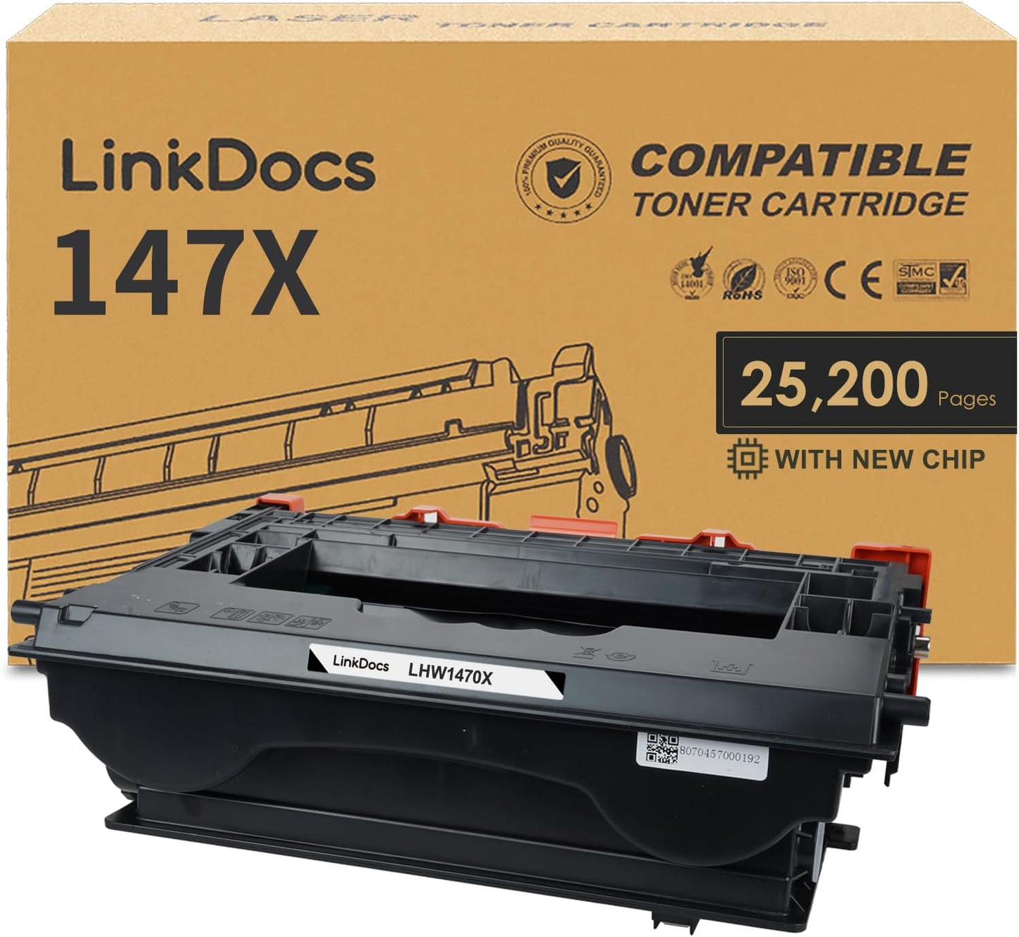 LinkDocs 147X Toner Cartridge Replacement for HP 147X W1470X 147A W1470A