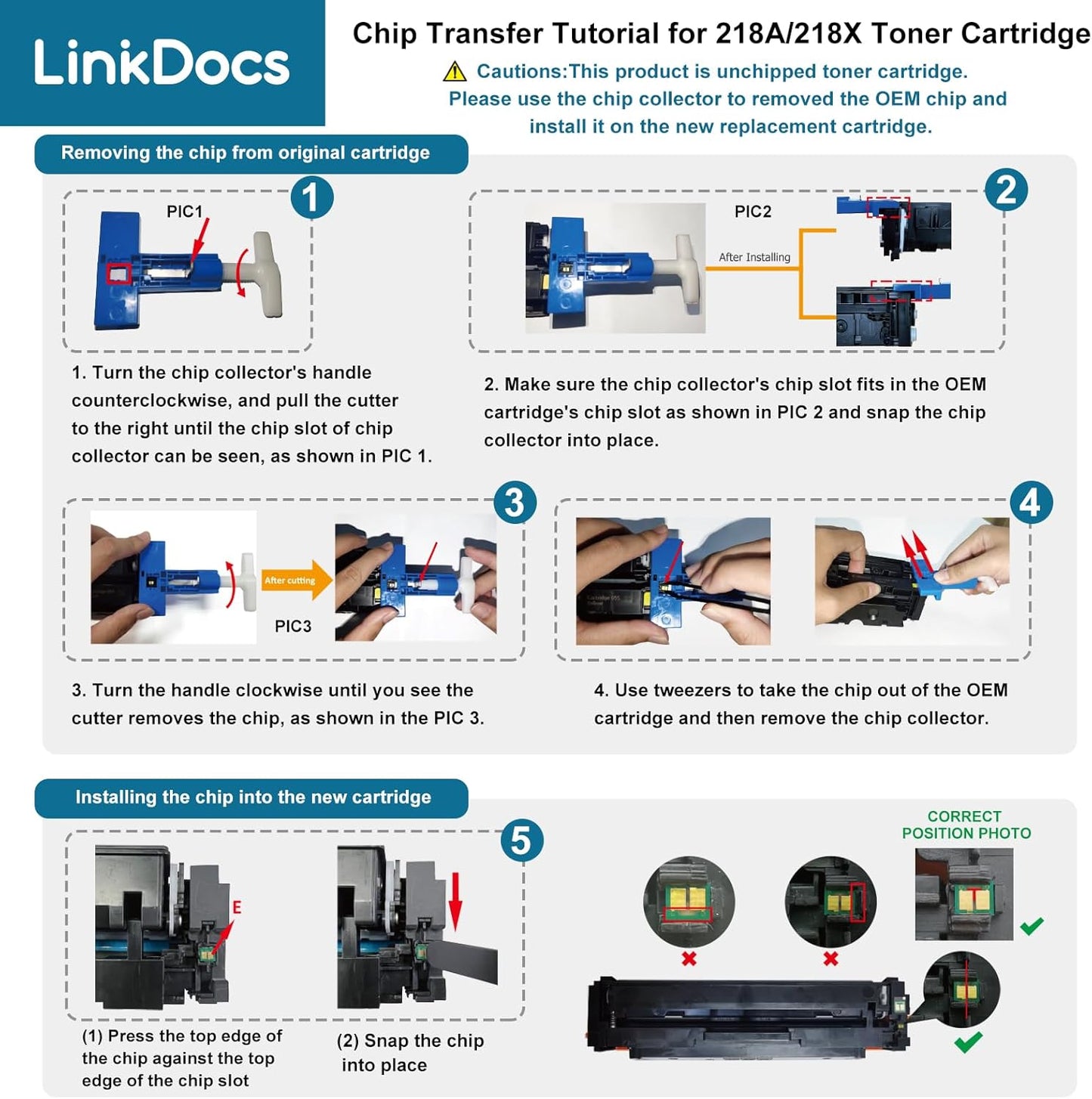 LinkDocs 218X Toner Cartridges 4-Pack Replacements for HP 218A 218X (Black, Cyan, Magenta, Yellow)