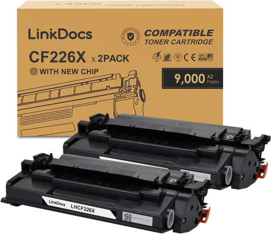 LinkDocs 26X High Yield Toner Cartridge 2-Pack for HP LaserJet Pro, Enhanced Printing Quality and Efficiency