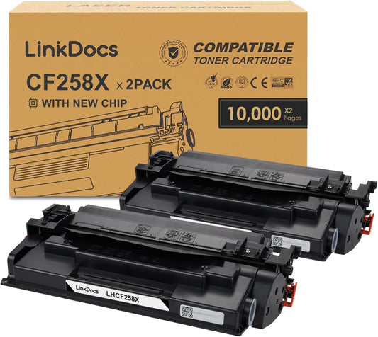 LinkDocs 58X High Yield Black Toner Cartridge 2-Pack for HP LaserJet Pro M404, M428 Series, Exceptional Quality Printing