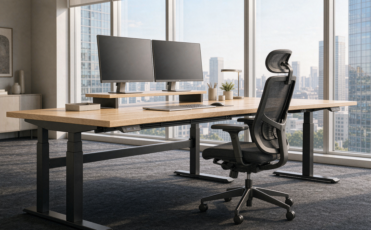 LinkDocs Commercial Height-Adjustable Desk – 72" x 30"